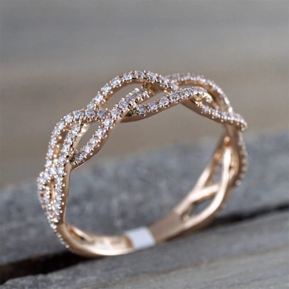 NEW ROSE GOLD TWIST DIAMOND RING